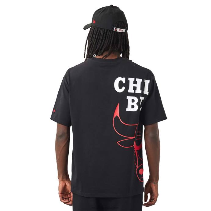 FFTN3141 New Era camiseta preta chicago bulls nba side logo