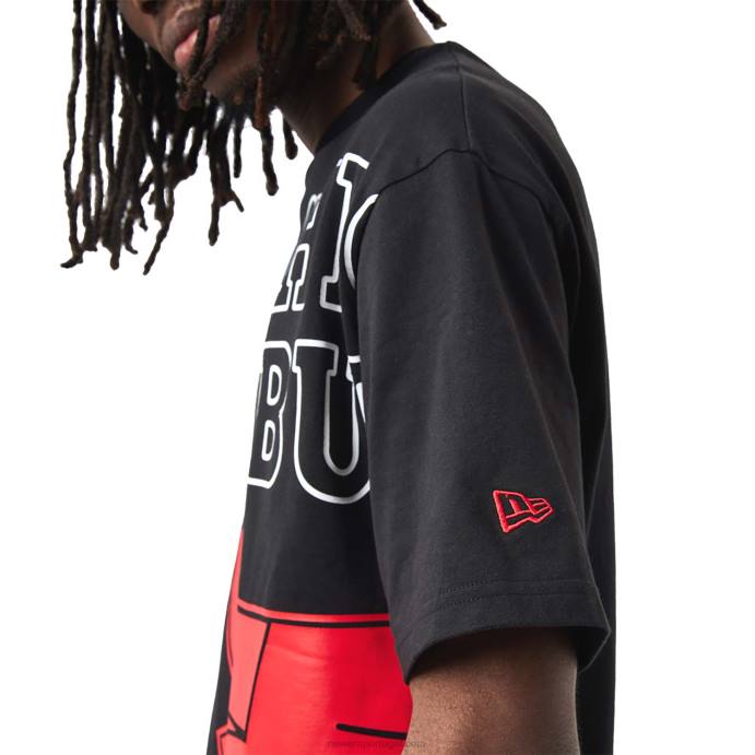 FFTN3141 New Era camiseta preta chicago bulls nba side logo