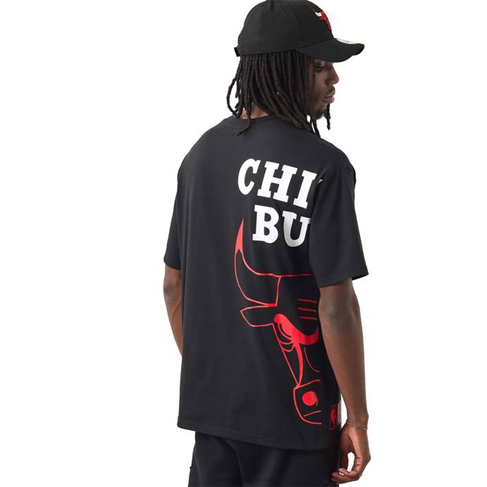FFTN3141 New Era camiseta preta chicago bulls nba side logo