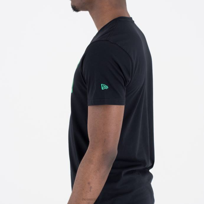 FFTN3145 New Era camiseta preta com logo do Boston Celtics