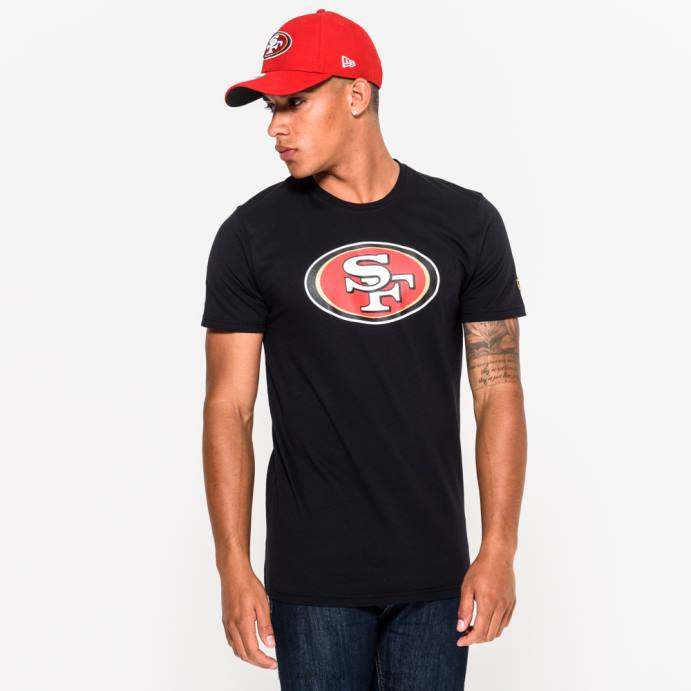 FFTN3146 New Era camiseta preta com logo do time san francisco 49ers