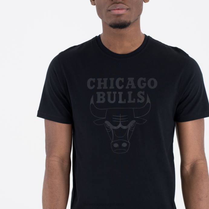 FFTN3147 New Era camiseta preta com logo do time chicago bulls