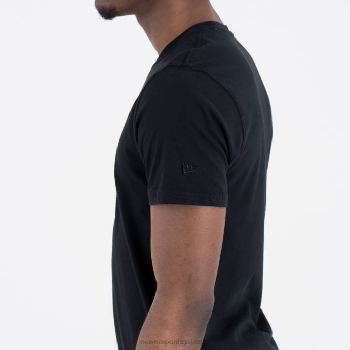 FFTN3147 New Era camiseta preta com logo do time chicago bulls