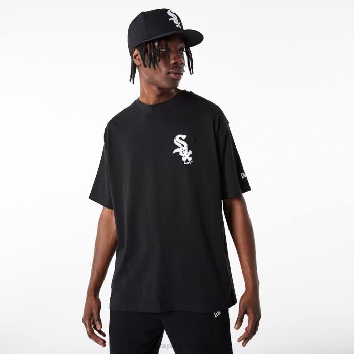 FFTN3149 New Era camiseta oversized preta chicago white sox mlb league essentials