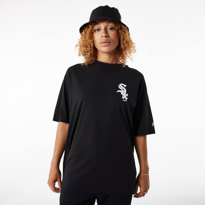FFTN3149 New Era camiseta oversized preta chicago white sox mlb league essentials