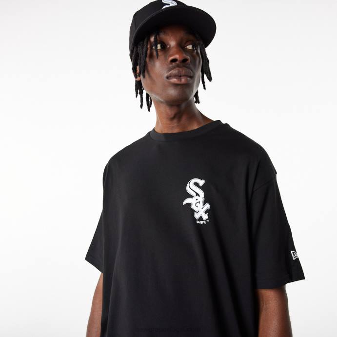 FFTN3149 New Era camiseta oversized preta chicago white sox mlb league essentials
