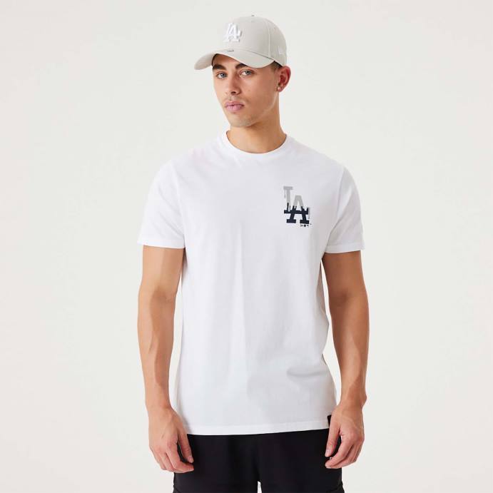 FFTN3150 New Era camiseta branca la dodgers mlb drip logo