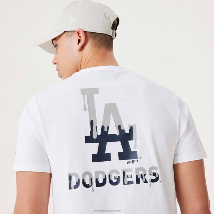 FFTN3150 New Era camiseta branca la dodgers mlb drip logo