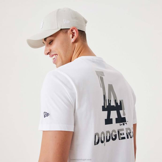 FFTN3150 New Era camiseta branca la dodgers mlb drip logo