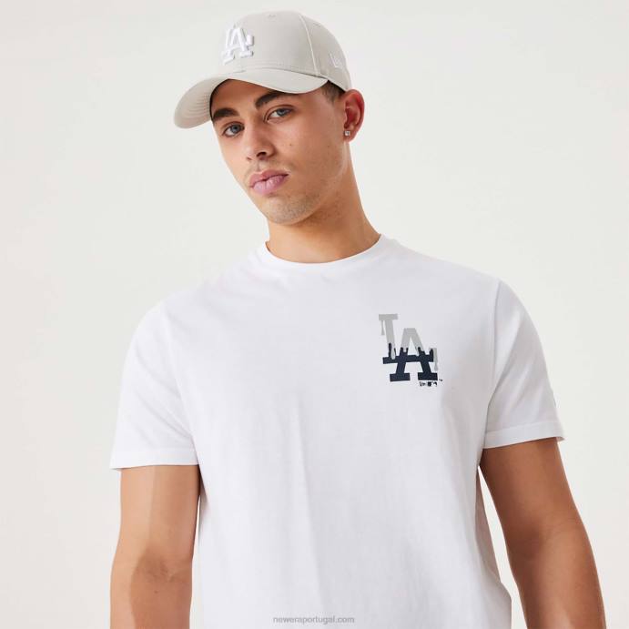 FFTN3150 New Era camiseta branca la dodgers mlb drip logo