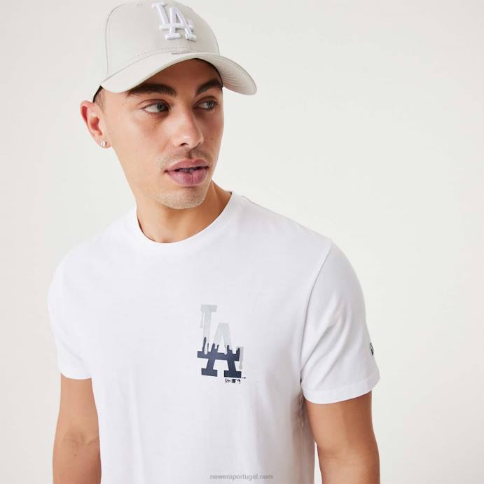 FFTN3150 New Era camiseta branca la dodgers mlb drip logo