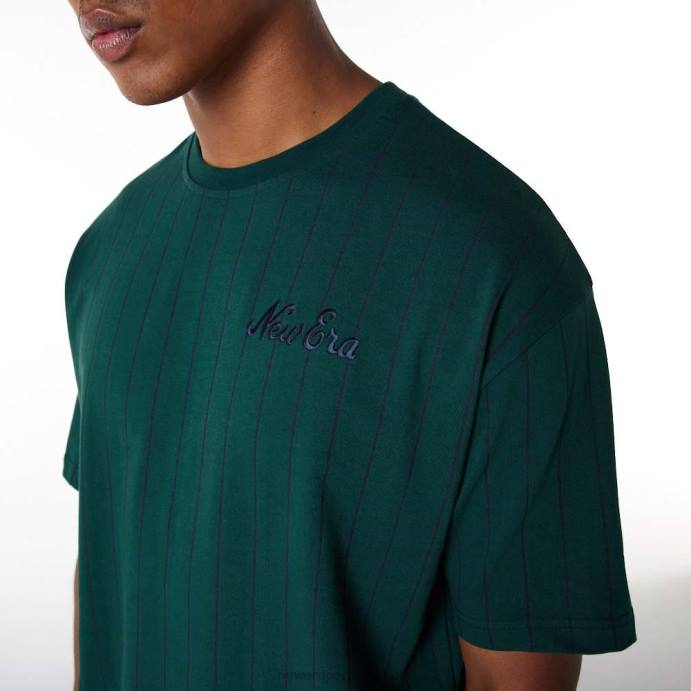 FFTN3151 New Era camiseta oversized verde risca de giz