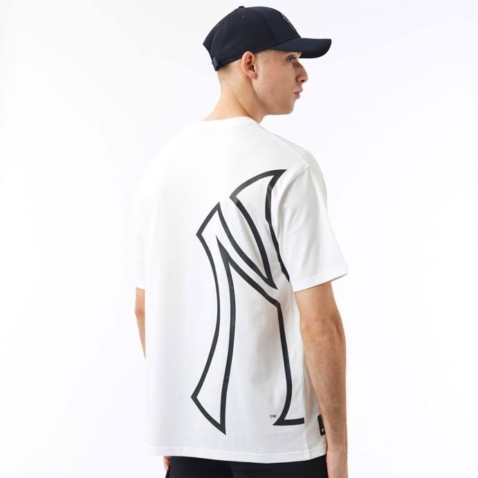 FFTN3155 New Era New York Yankees mlb camiseta branca com logo lateral