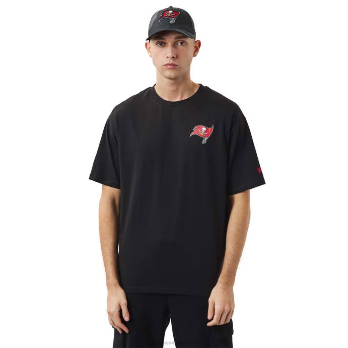 FFTN3156 New Era Tampa Bay Buccaneers Logotipo da NFL Camiseta oversized preta