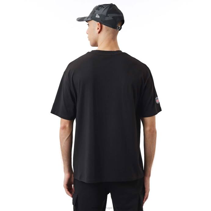 FFTN3156 New Era Tampa Bay Buccaneers Logotipo da NFL Camiseta oversized preta