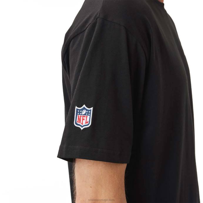 FFTN3156 New Era Tampa Bay Buccaneers Logotipo da NFL Camiseta oversized preta