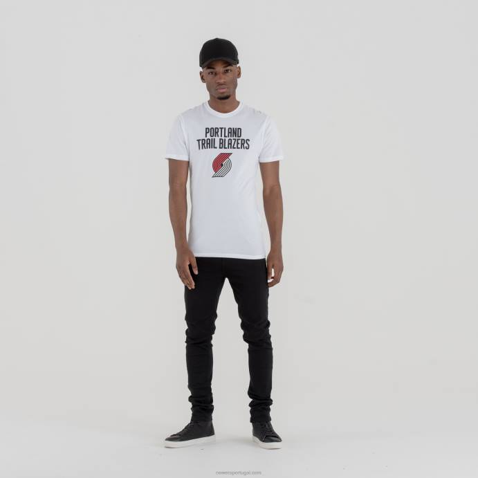 FFTN3161 New Era portland trail blazers camiseta branca com logotipo do time da nba