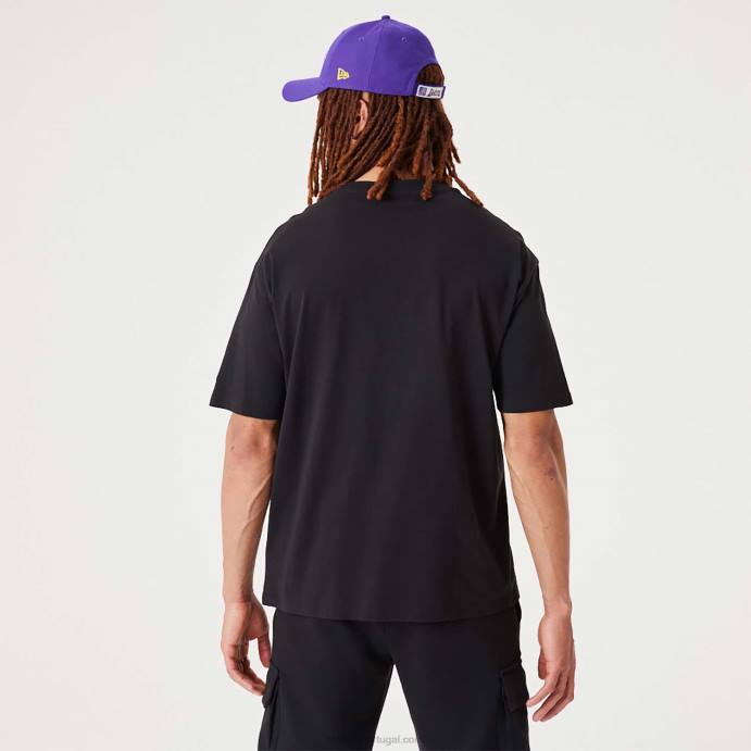 FFTN3164 New Era camiseta preta la lakers nba drip logo