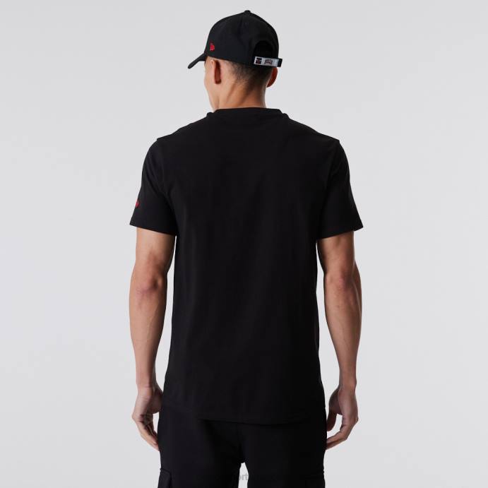 FFTN3166 New Era chicago bulls nba t-shirt com logotipo preto