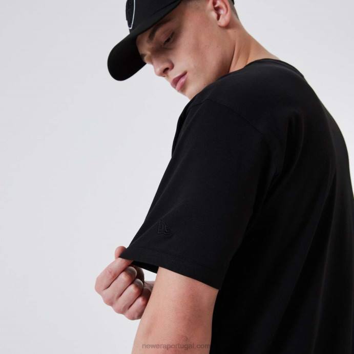 FFTN3167 New Era camiseta preta metalizada do brooklyn nets nba