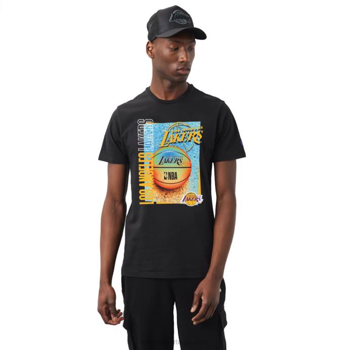 FFTN3168 New Era camiseta preta la lakers nba hoop