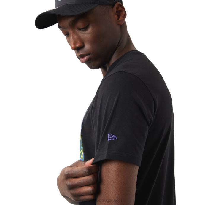 FFTN3168 New Era camiseta preta la lakers nba hoop
