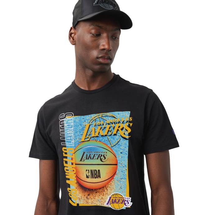 FFTN3168 New Era camiseta preta la lakers nba hoop
