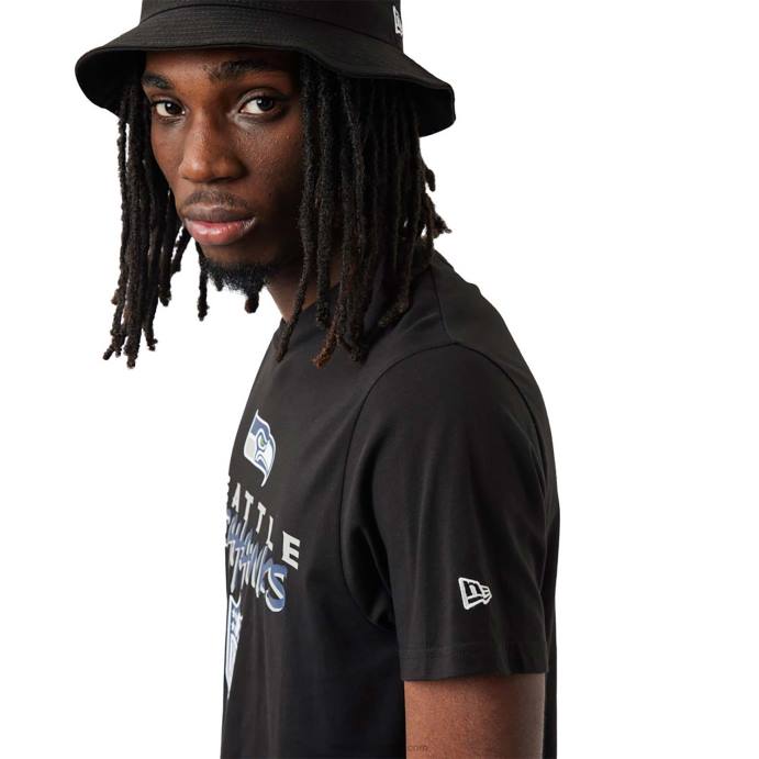 FFTN3169 New Era camiseta preta seattle seahawks nfl script