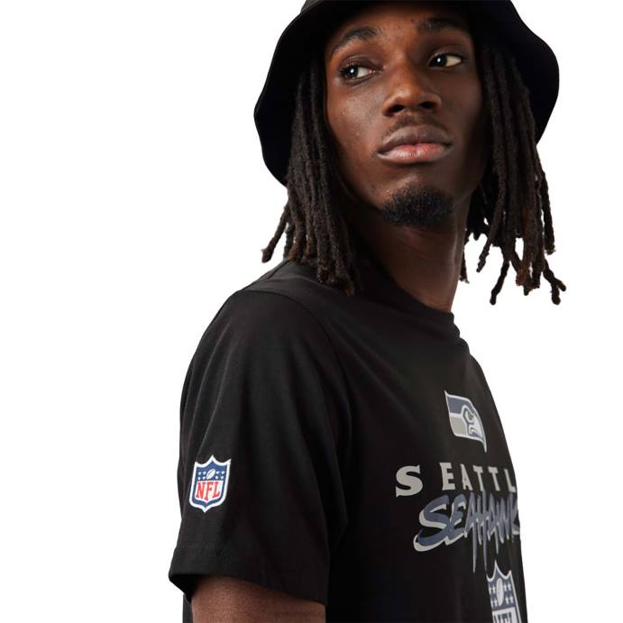 FFTN3169 New Era camiseta preta seattle seahawks nfl script