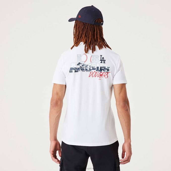 FFTN3170 New Era la dodgers mlb camiseta com logotipo da equipe branca