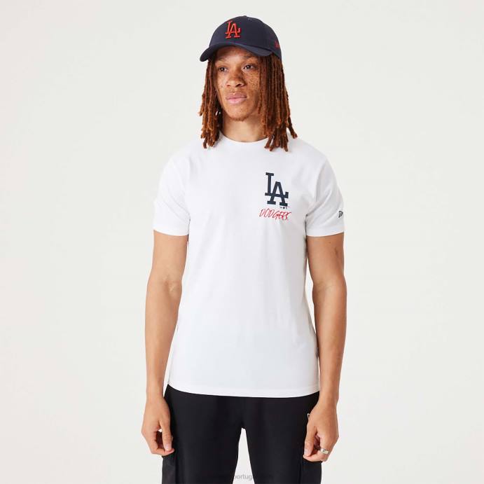 FFTN3170 New Era la dodgers mlb camiseta com logotipo da equipe branca