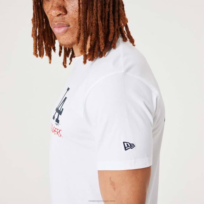 FFTN3170 New Era la dodgers mlb camiseta com logotipo da equipe branca