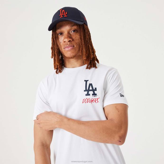 FFTN3170 New Era la dodgers mlb camiseta com logotipo da equipe branca