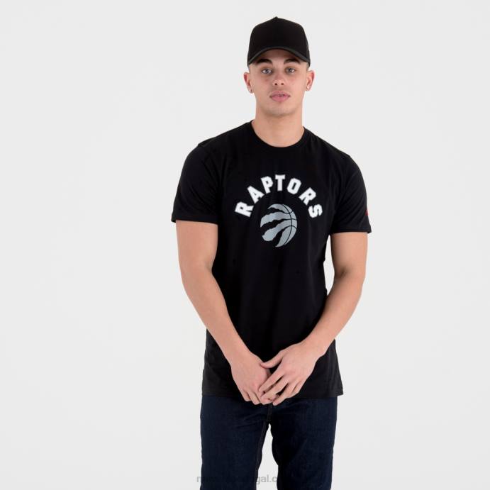 FFTN3173 New Era toronto raptors camiseta preta com logo da equipe da nba