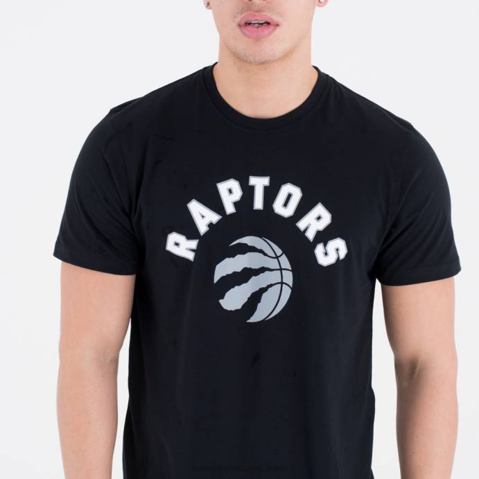 FFTN3173 New Era toronto raptors camiseta preta com logo da equipe da nba