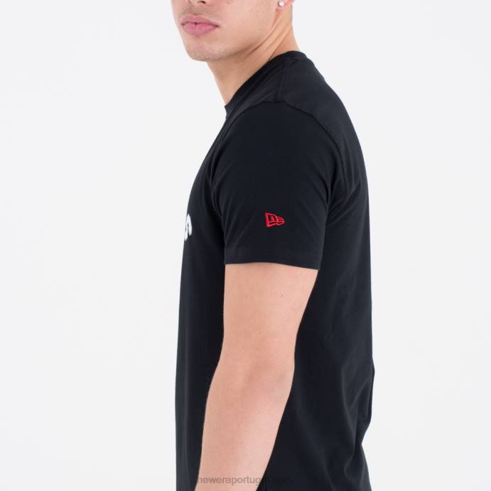 FFTN3173 New Era toronto raptors camiseta preta com logo da equipe da nba