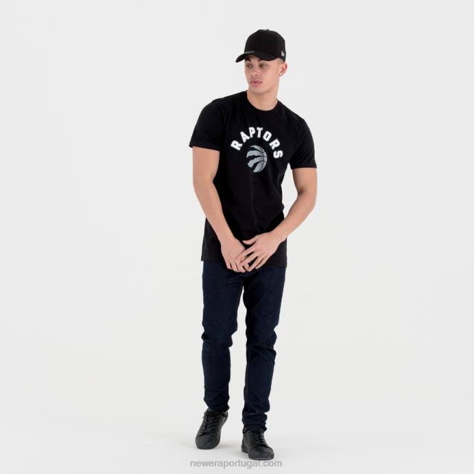 FFTN3173 New Era toronto raptors camiseta preta com logo da equipe da nba