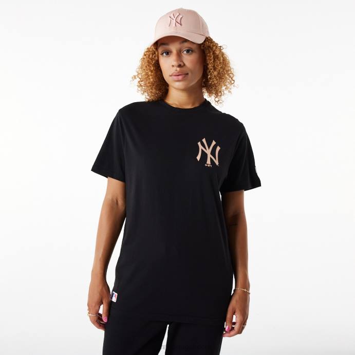 FFTN3175 New Era camiseta preta essencial do new york yankees mb league