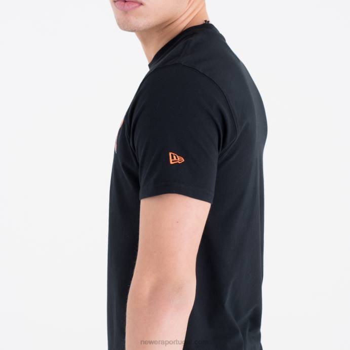 FFTN3177 New Era camiseta preta com logo do time new york knicks
