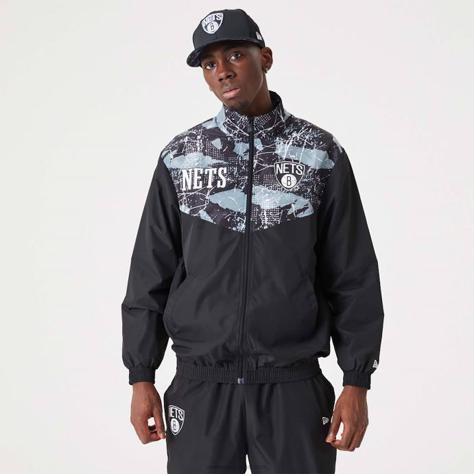 FFTN2560 New Era brooklyn nets nba jaqueta all over estampada preta