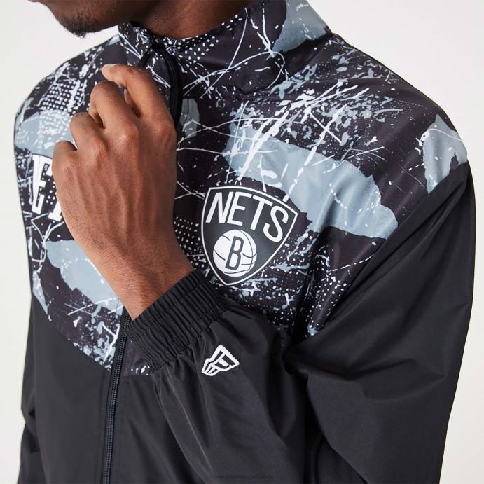 FFTN2560 New Era brooklyn nets nba jaqueta all over estampada preta