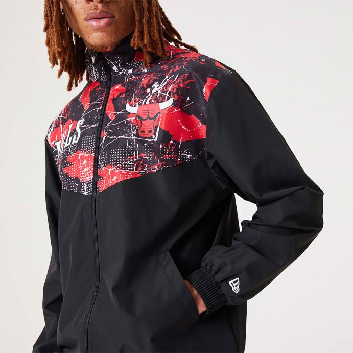 FFTN2562 New Era chicago bulls nba jaqueta preta com estampa all over