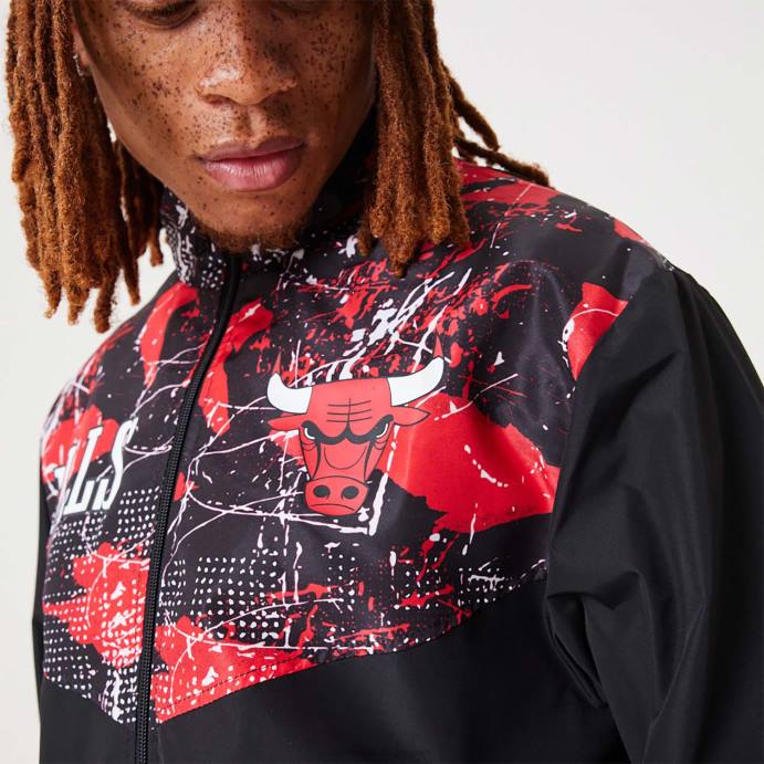 FFTN2562 New Era chicago bulls nba jaqueta preta com estampa all over