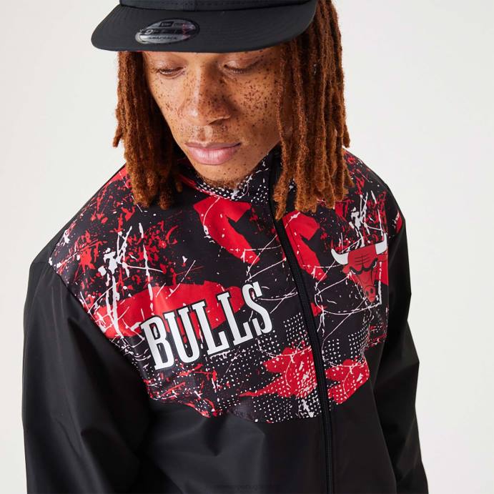 FFTN2562 New Era chicago bulls nba jaqueta preta com estampa all over