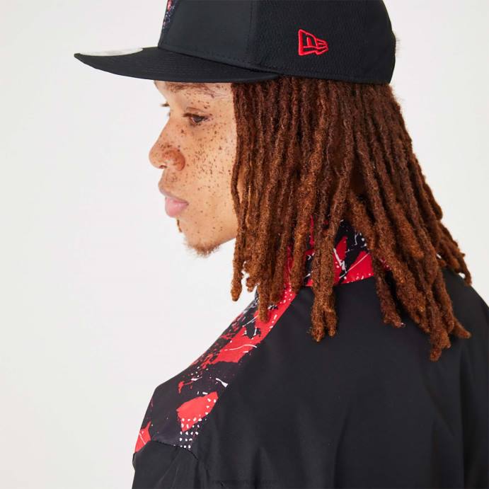 FFTN2562 New Era chicago bulls nba jaqueta preta com estampa all over