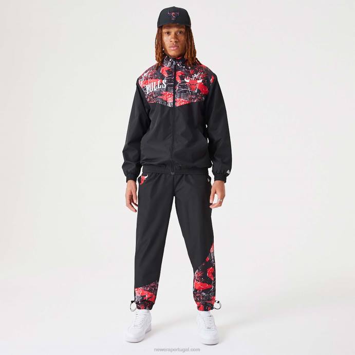 FFTN2562 New Era chicago bulls nba jaqueta preta com estampa all over