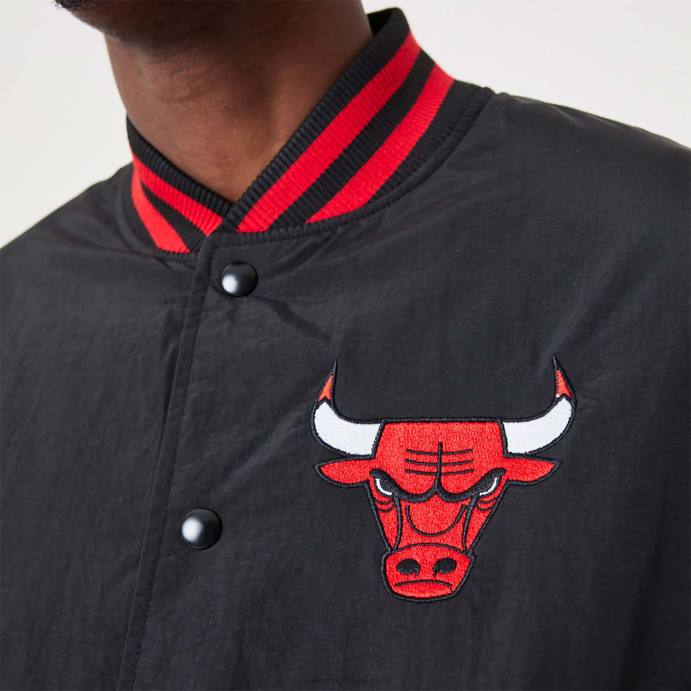 FFTN2563 New Era chicago bulls nba script jaqueta bomber preta