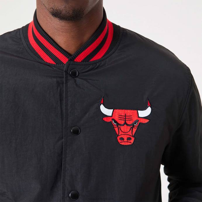 FFTN2563 New Era chicago bulls nba script jaqueta bomber preta