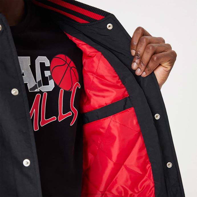 FFTN2563 New Era chicago bulls nba script jaqueta bomber preta