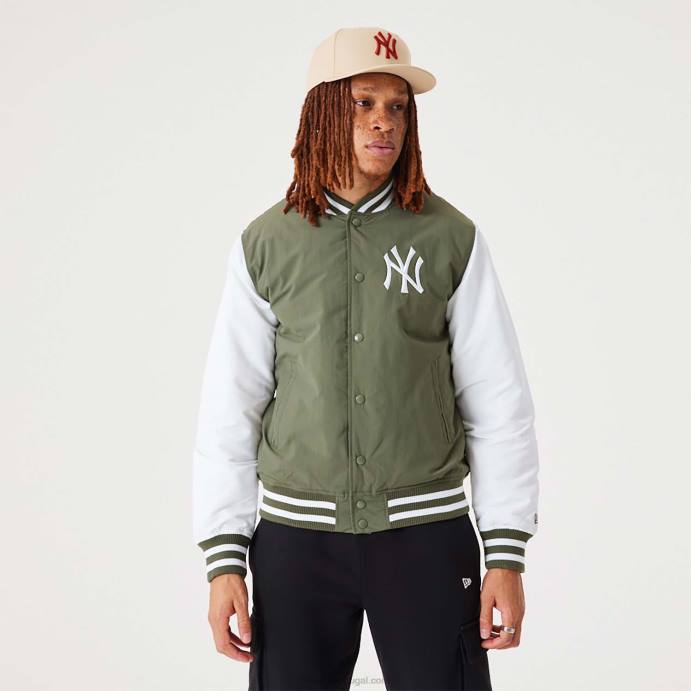 FFTN2565 New Era New York Yankees MLB Team Jaqueta bomber verde médio